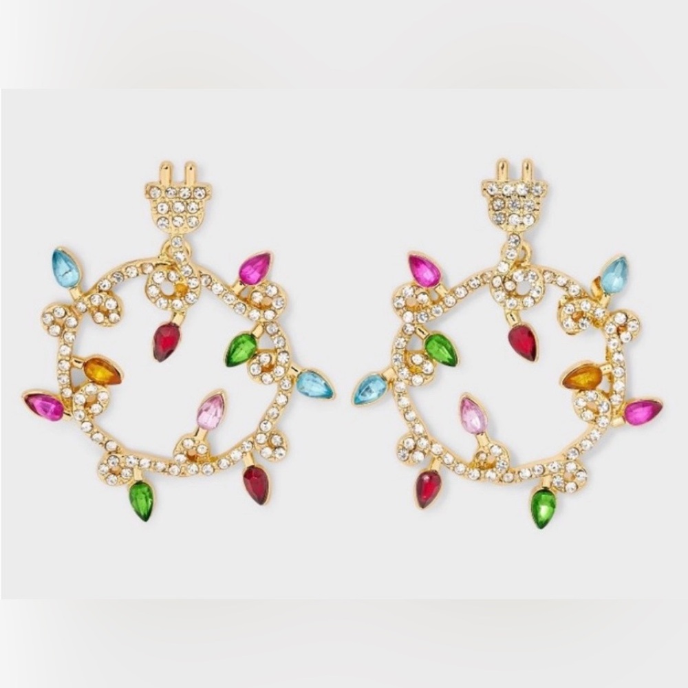 SUGARFIX BaubleBar Merry and Bright
Wreath Lights Earrings Multi-Colored NWT